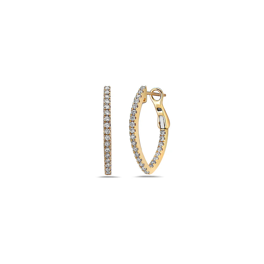 Charles Krypell Diamond V Hoop Earrings