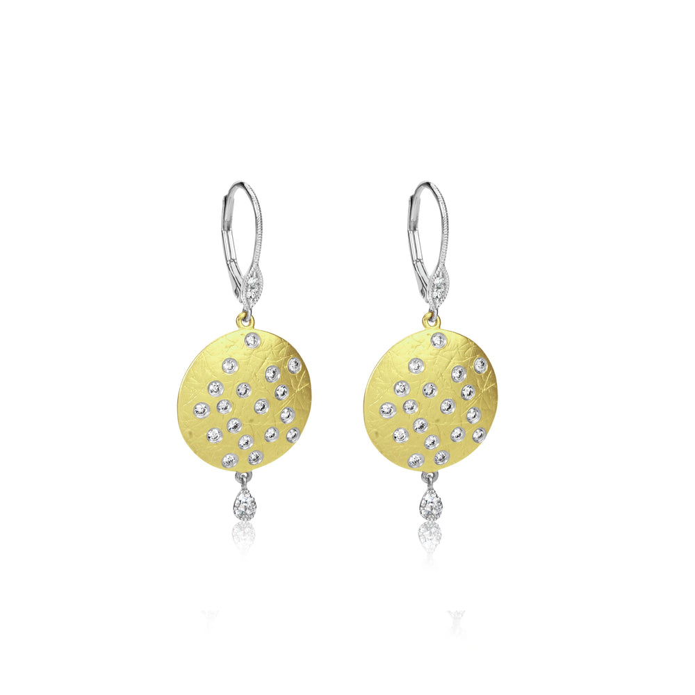 Meira T Scattered Diamond Disc Earrings