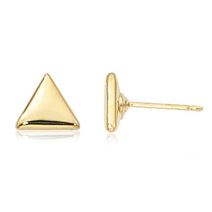 Yellow Gold Triangle Stud Earrings