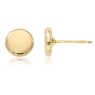 Yellow Gold Round Stud Earrings