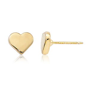 Yellow Gold Heart Stud Earrings