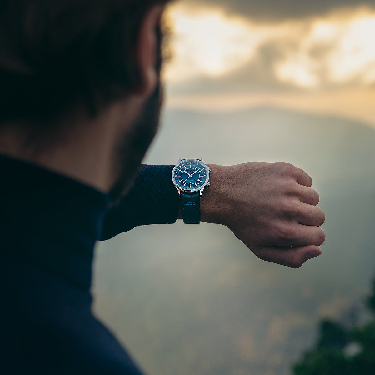 Freelancer GMT Blue Leather Watch