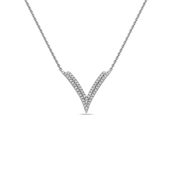 Charles Krypell Diamond Double V Necklace