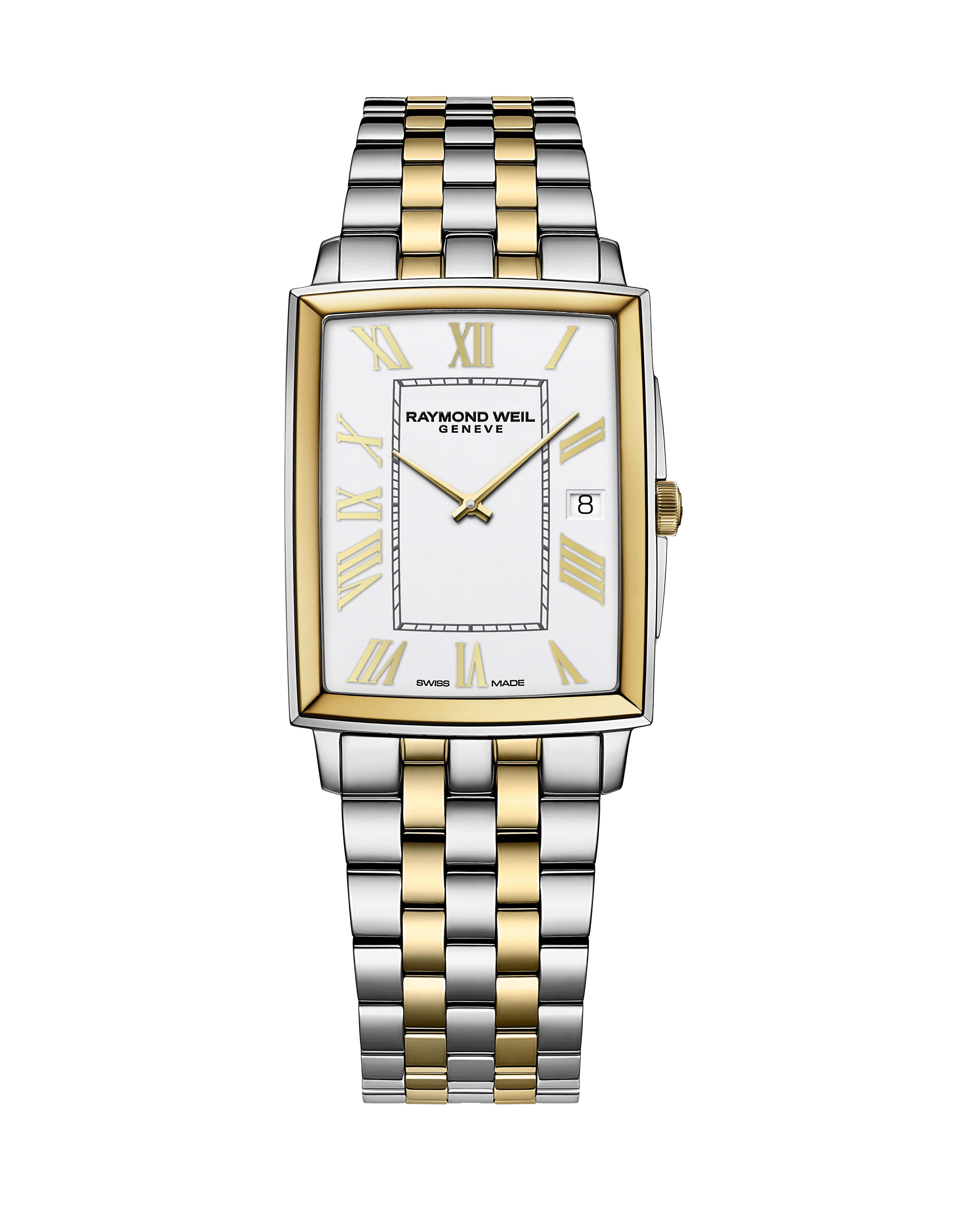 Toccata Classic Rectangular Stainless Steel White Dial Stainless Steel Bracelet Watch