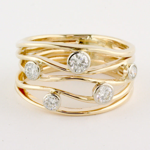 Tom Kruskal 5-Stone River Stones Diamond Ring