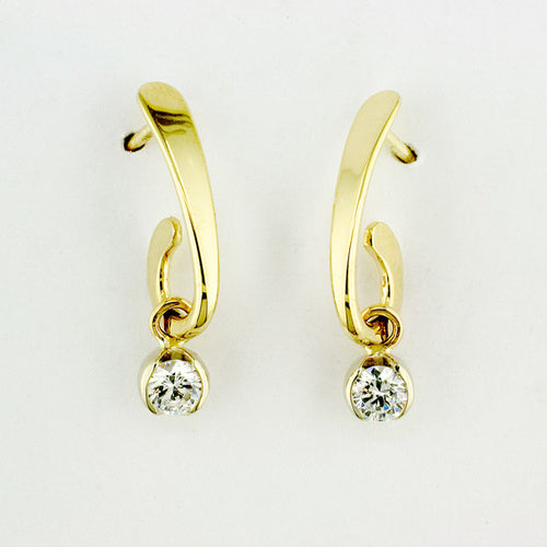 Tom Kruskal Oval Hoop Diamond Drop Earrings