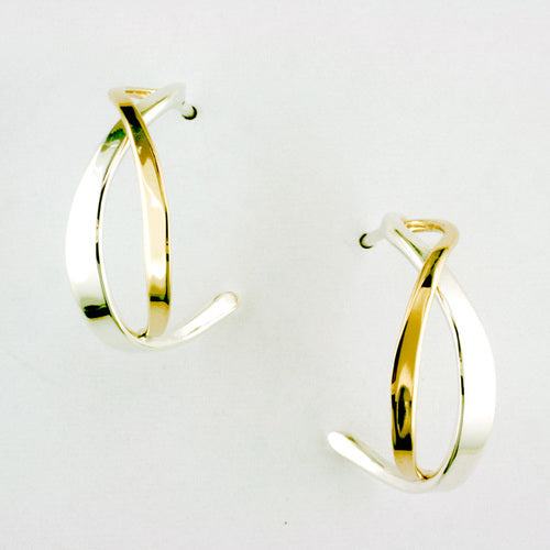 Tom Kruskal Two-Tone Ribbon Hoop Earrings