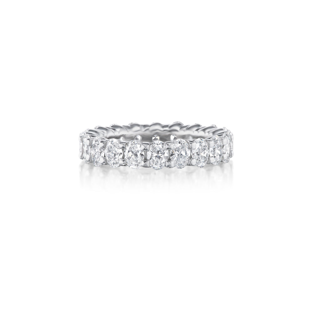 Shared Prong Oval Shape Diamond Eternity Band