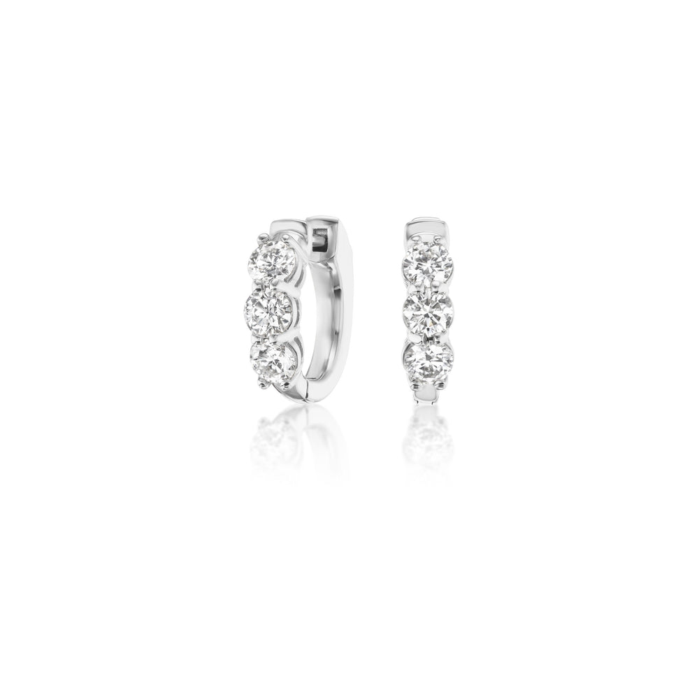 Diamond Huggie Hoop Earrings