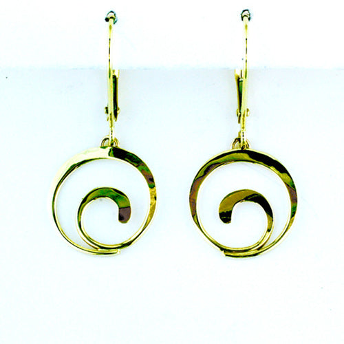 Tom Kruskal Spiral Waves Open Circle Dangle Earrings