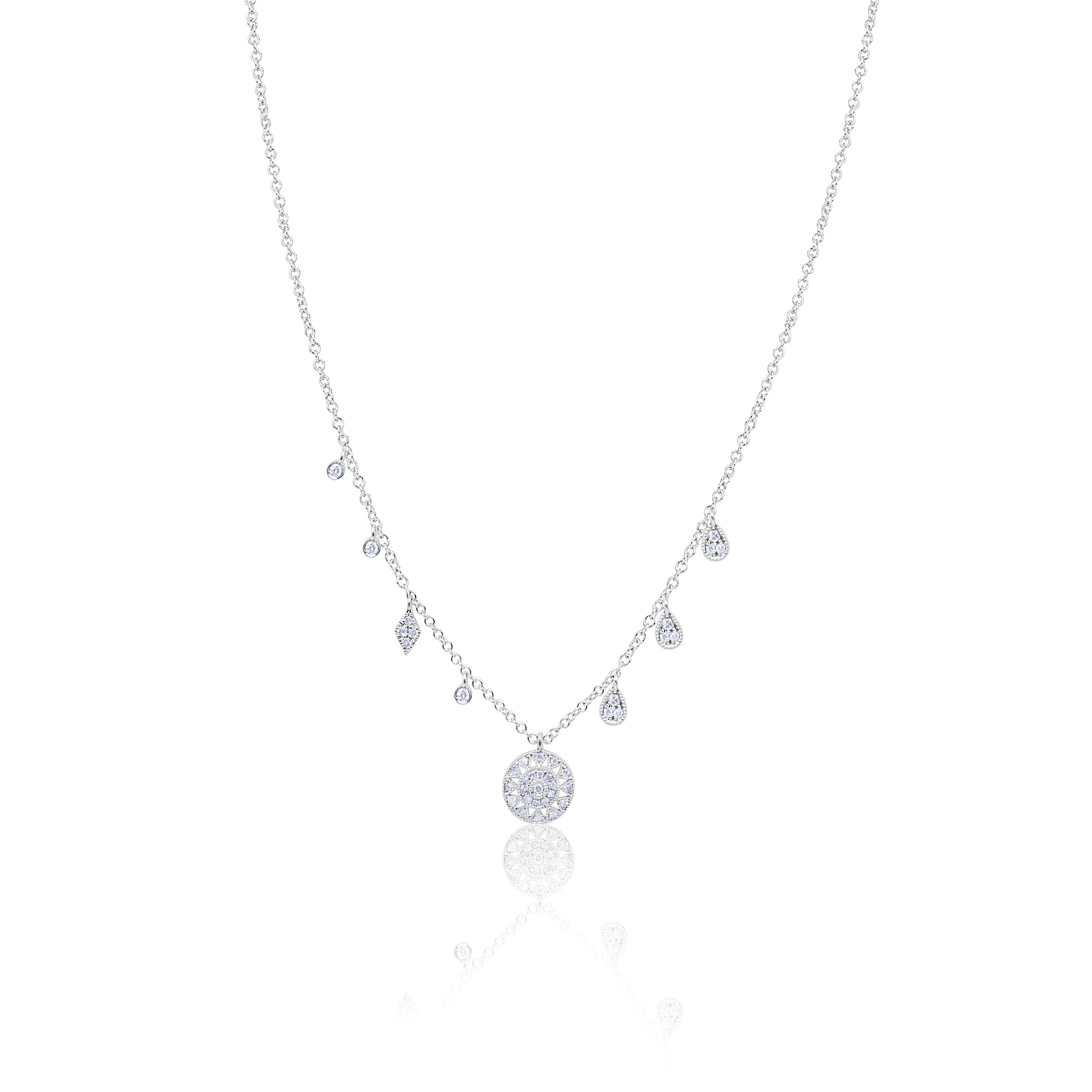 Meira T Diamond Antique and Charm Necklace