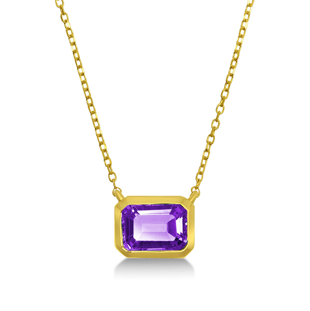 Emerald Cut Amethyst Necklace