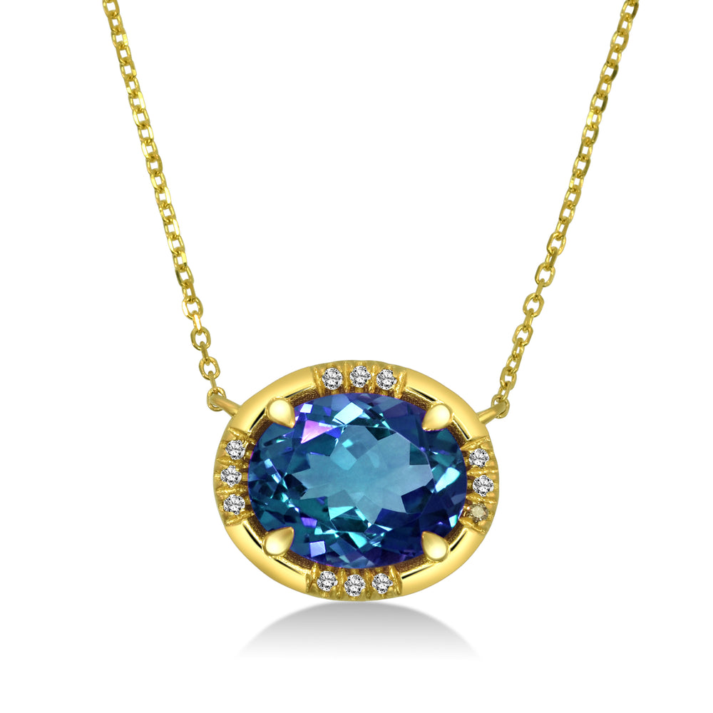 Oval London Blue Topaz Necklace