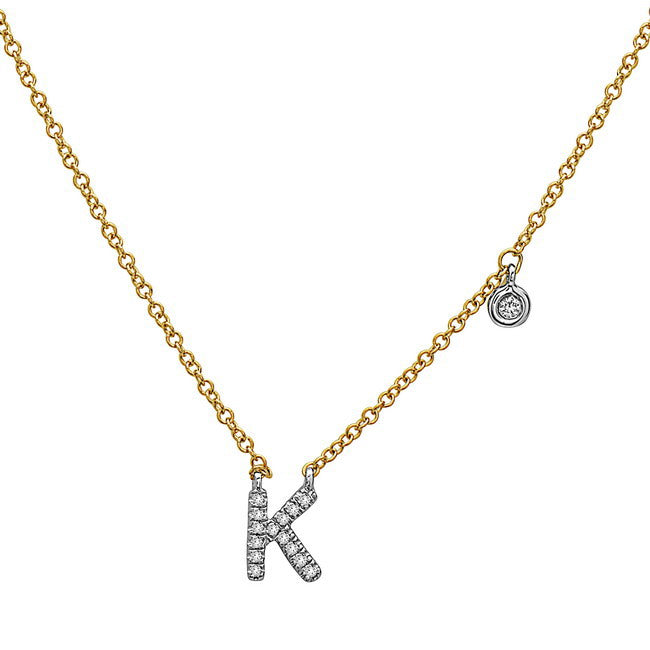 Two-Tone Diamond Initial Necklace