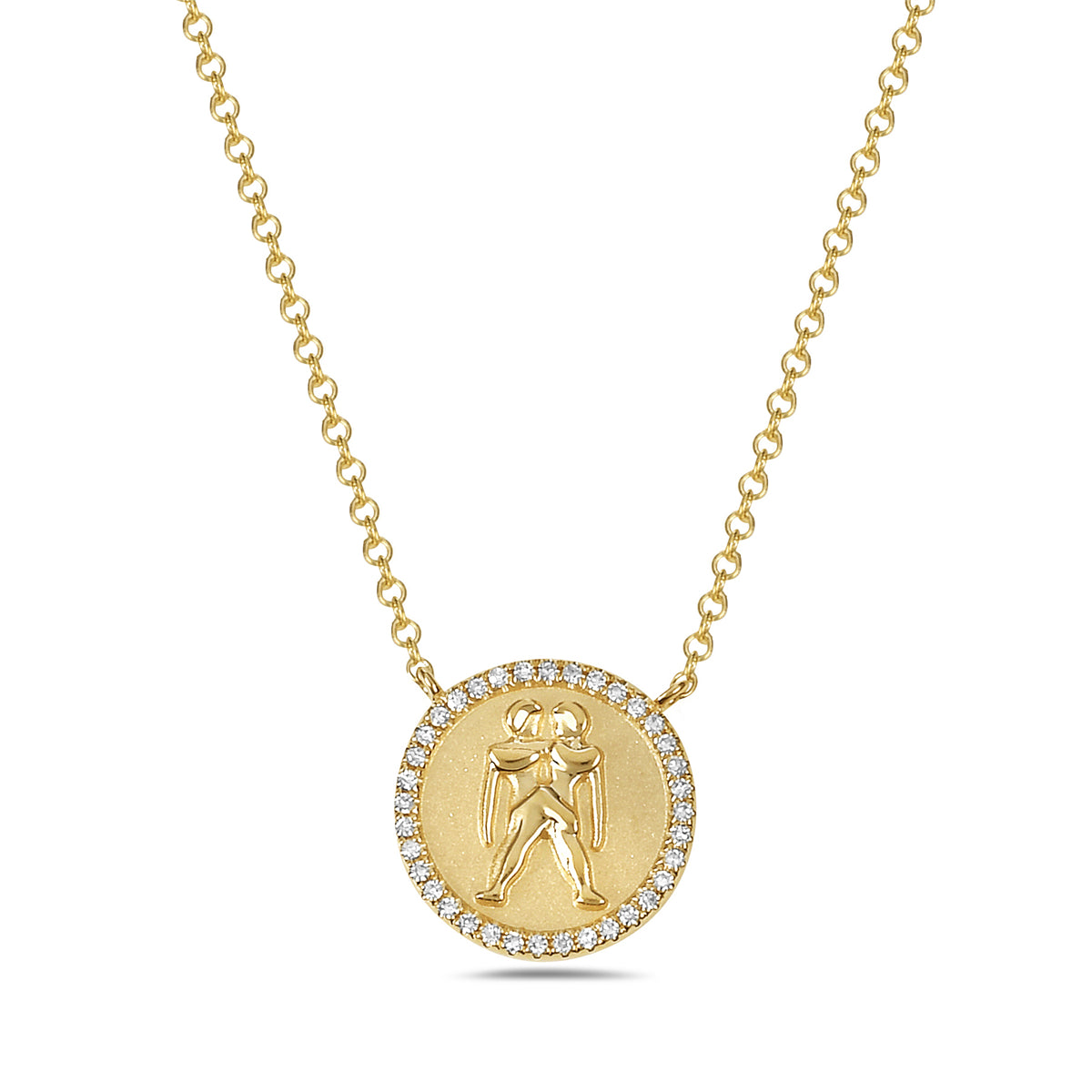 Diamond Gemini Medallion Necklace