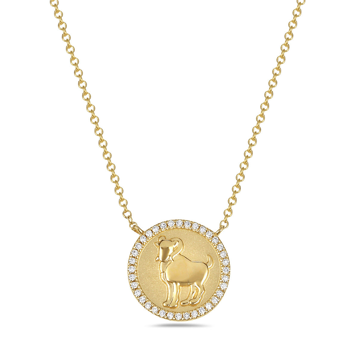 Diamond Aries Medallion Necklace