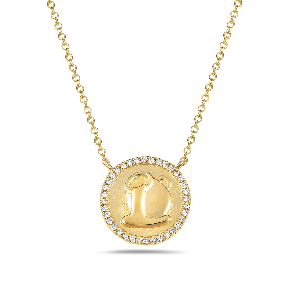 Diamond Aquarius Medallion Necklace