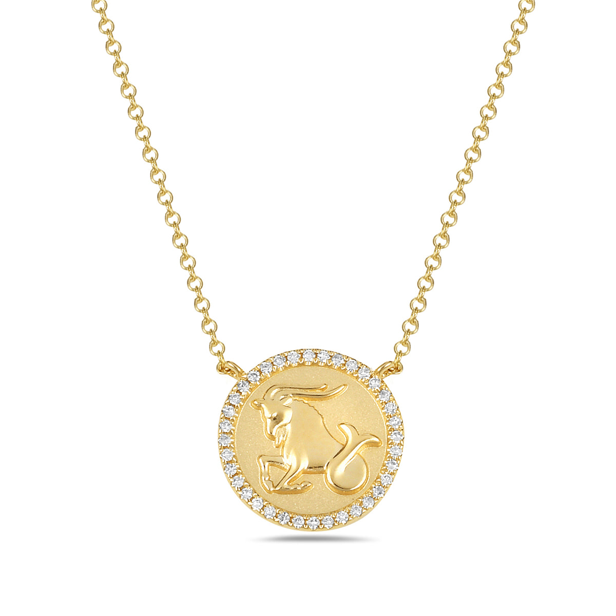 Diamond Capricorn Medallion Necklace