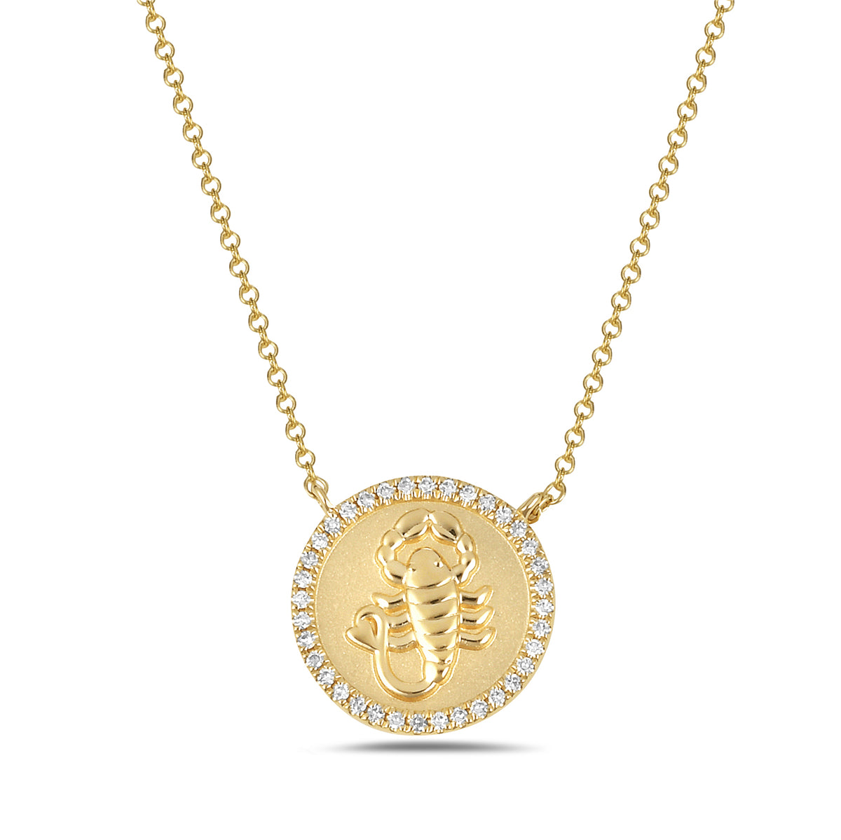 Diamond Scorpio Medallion Necklace