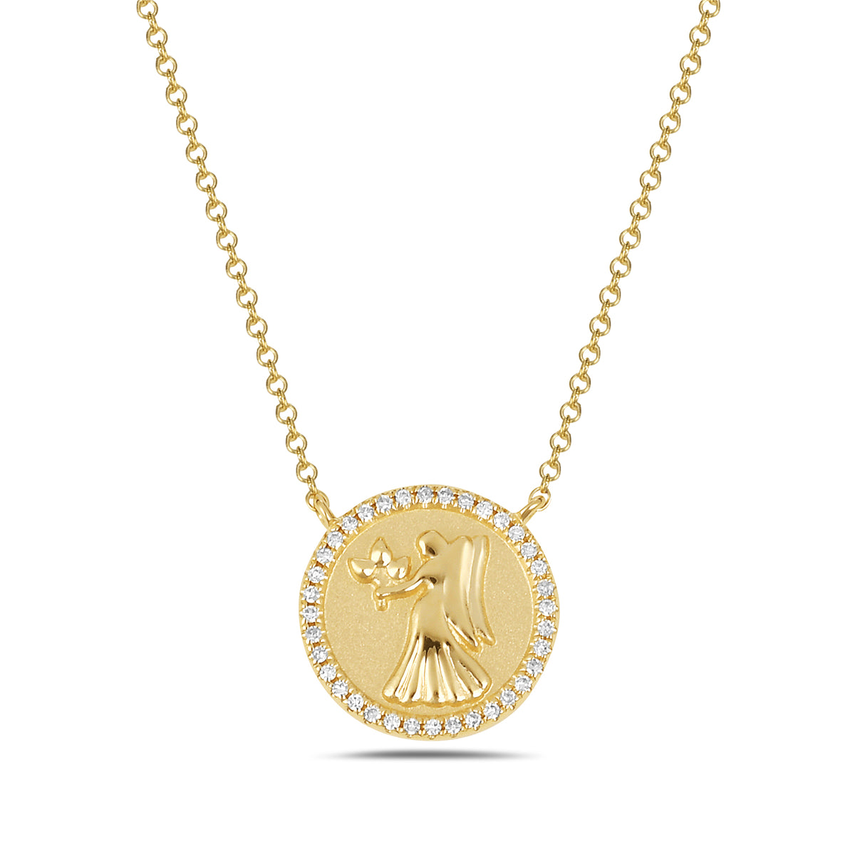 Diamond Virgo Medallion Necklace