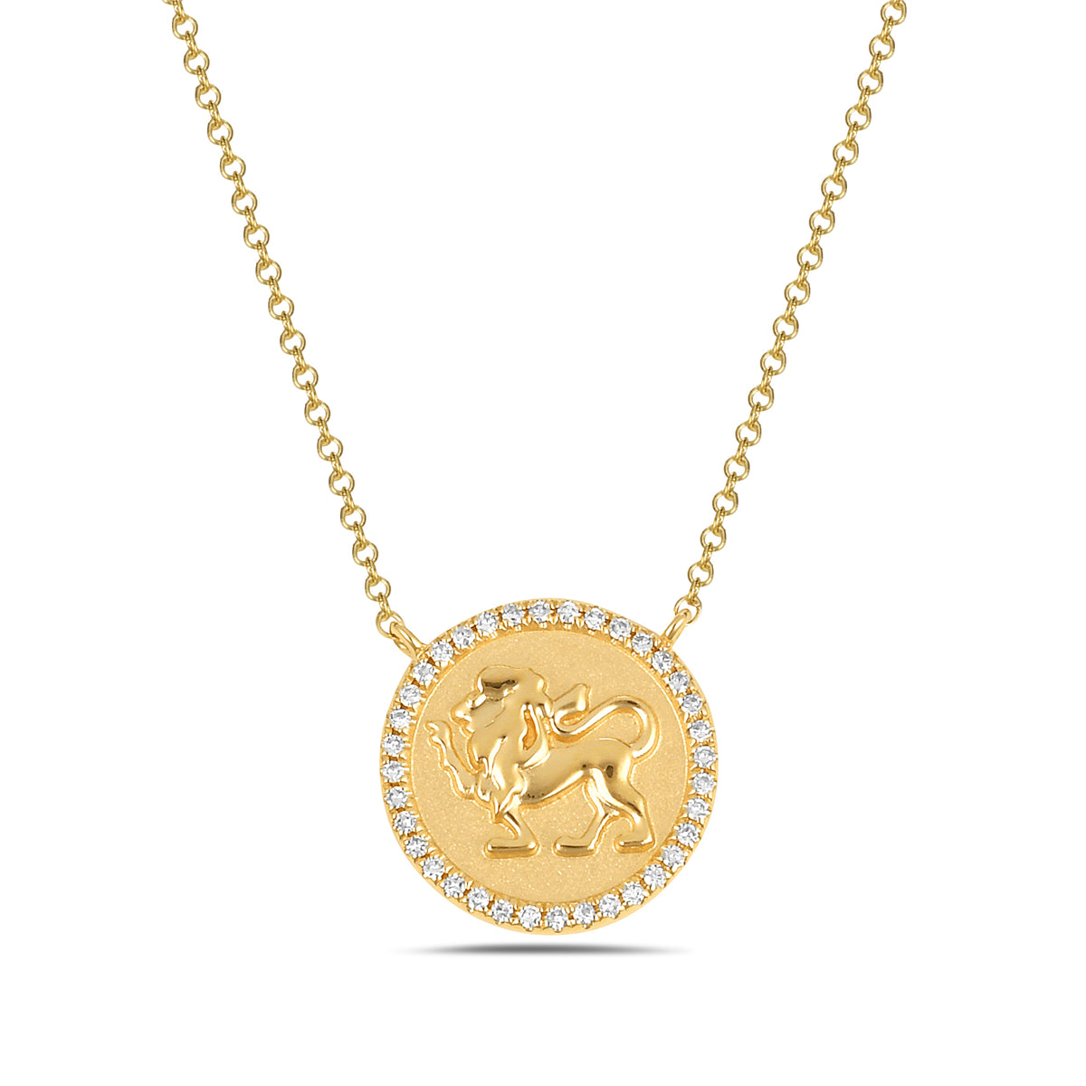 Diamond Leo Medallion Necklace