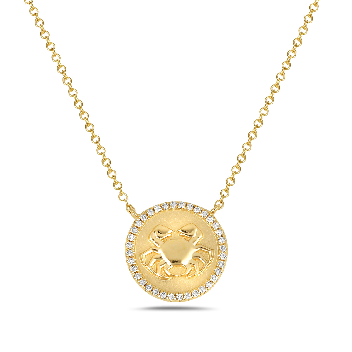 Diamond Cancer Medallion Necklace