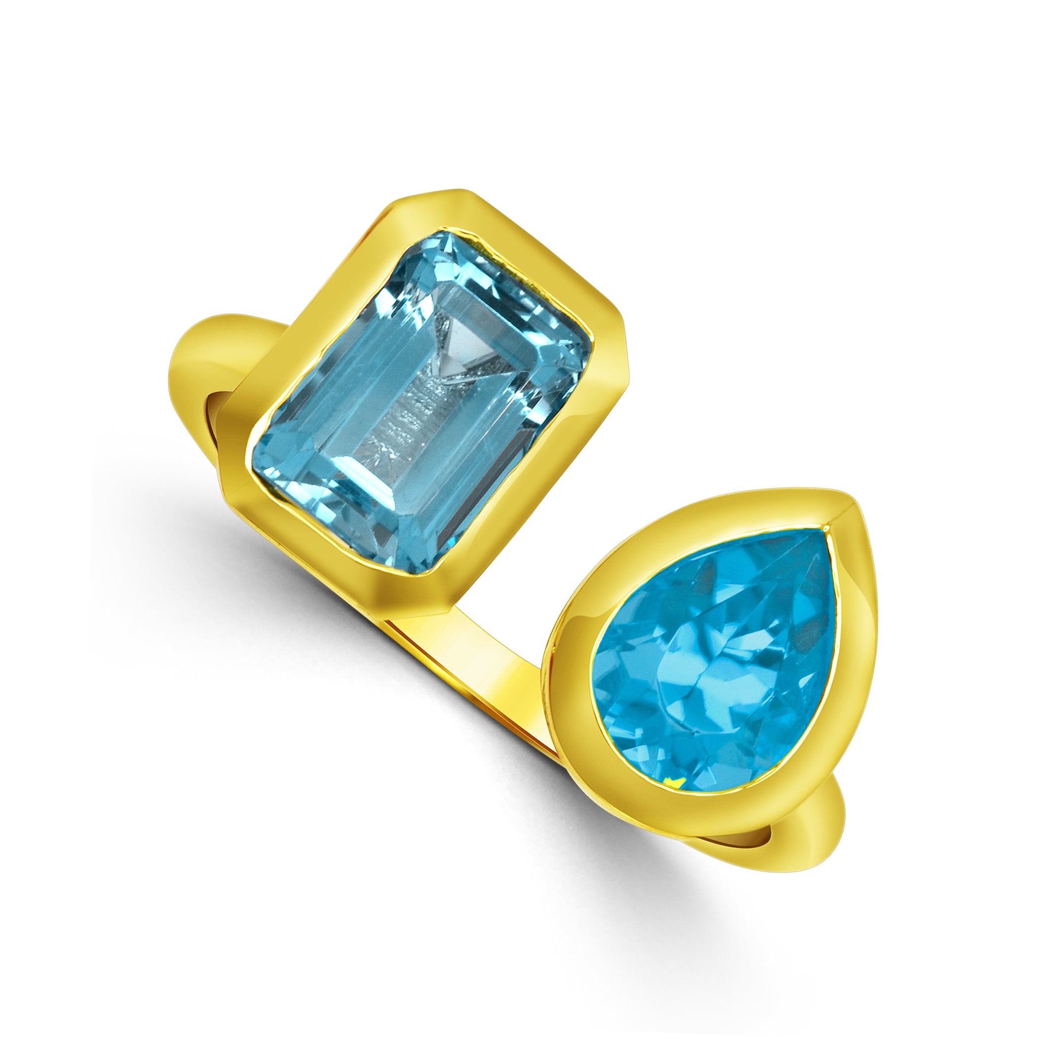 Multi Shape Blue Topaz Ring