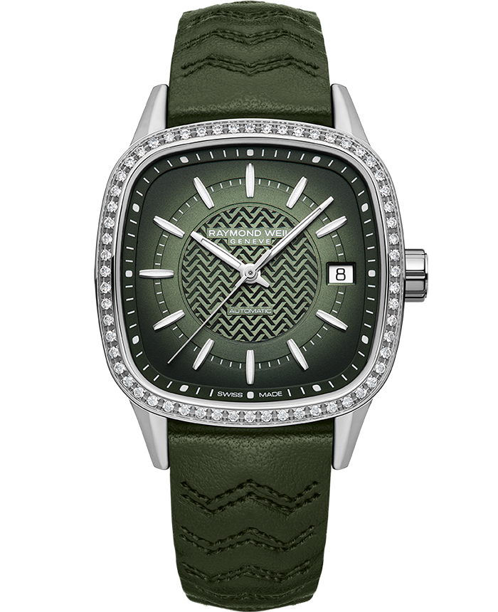 Freelancer Ladies Automatic Green Dial Leather Watch