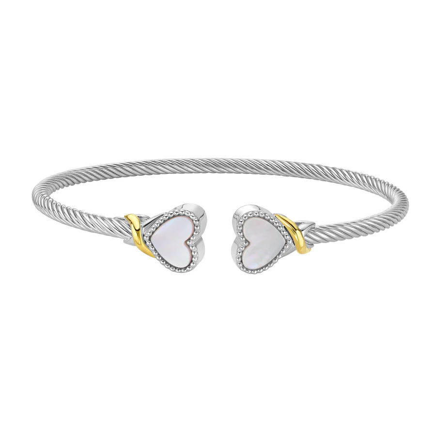 Phillip Gavriel Mother-of-Pearl Heart Cuff Bangle