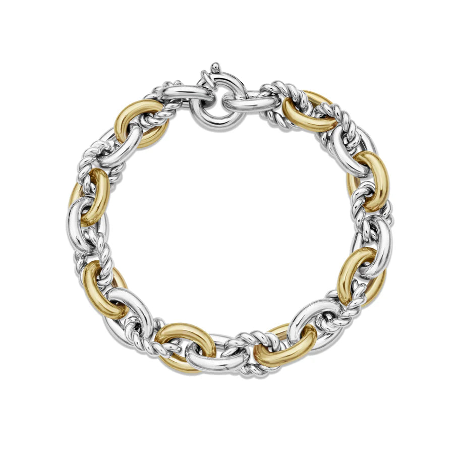 Phillip Gavriel Silver & 18kt Gold Bold San Zeno Cable Link Bracelet