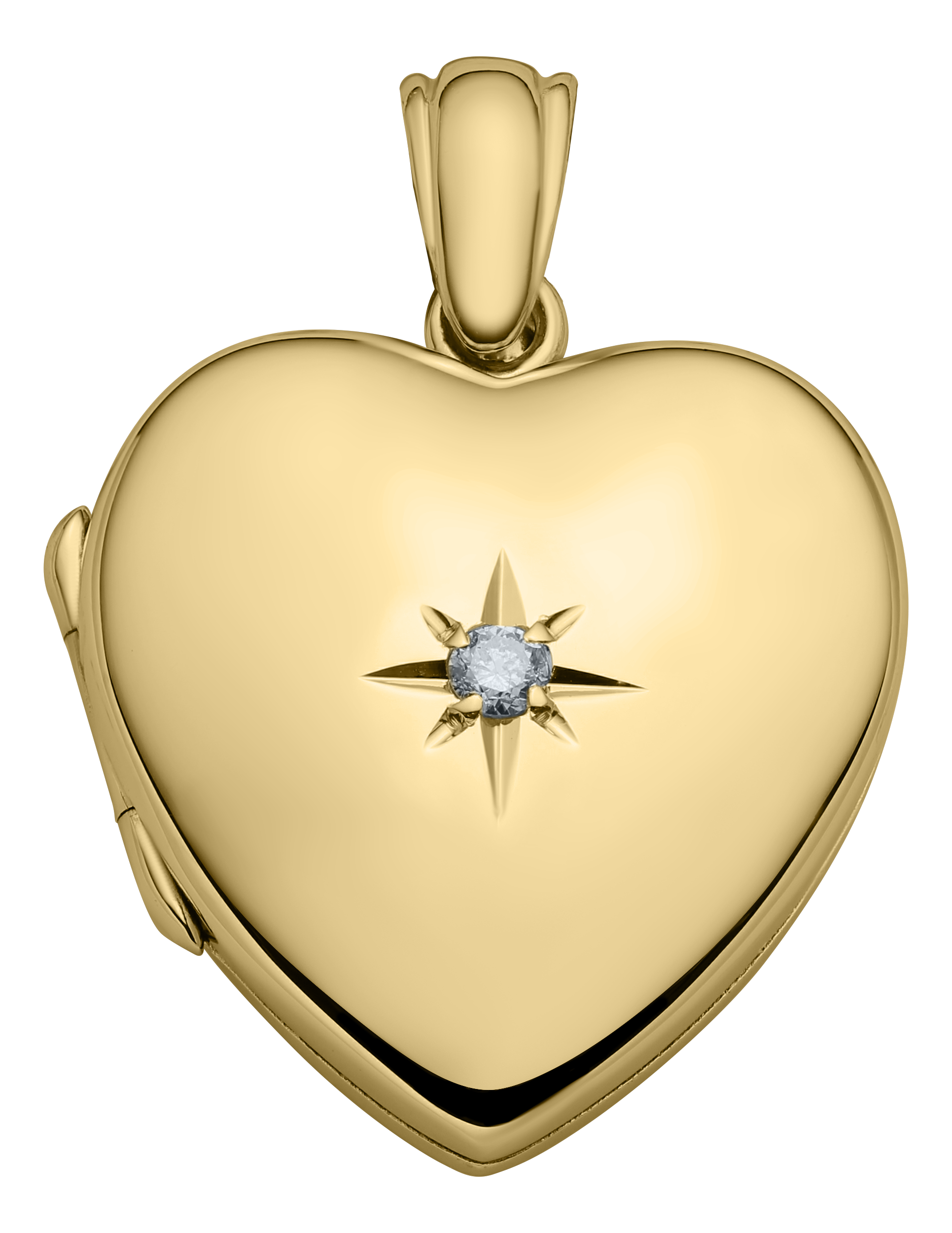 Heart Shape Locket with Diamond Accent