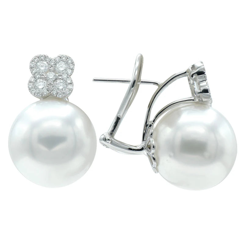 South Sea Pearl and Diamond Earrings