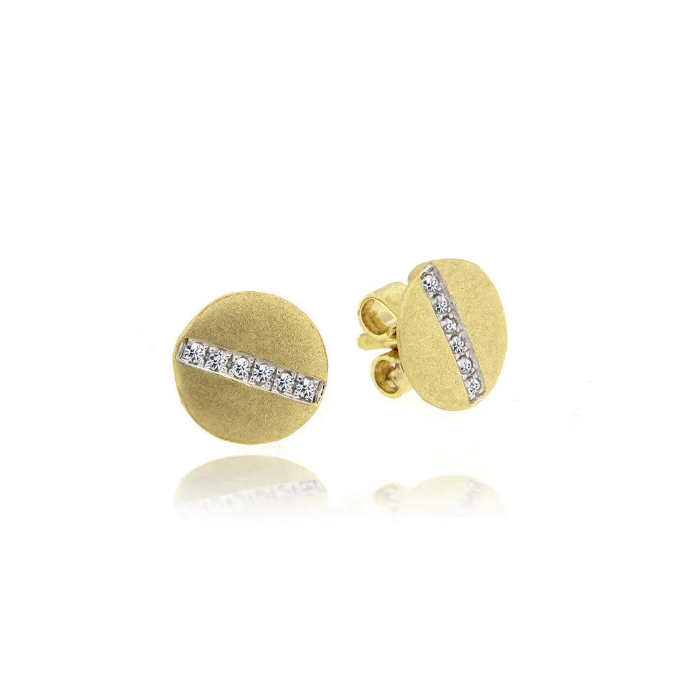 Meira T Diamond Disc Stud Earrings