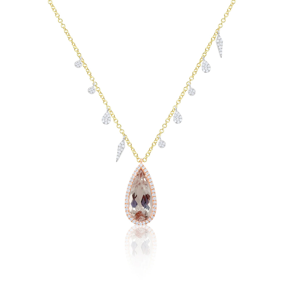 Meira T Morganite and Diamond Charms Necklace