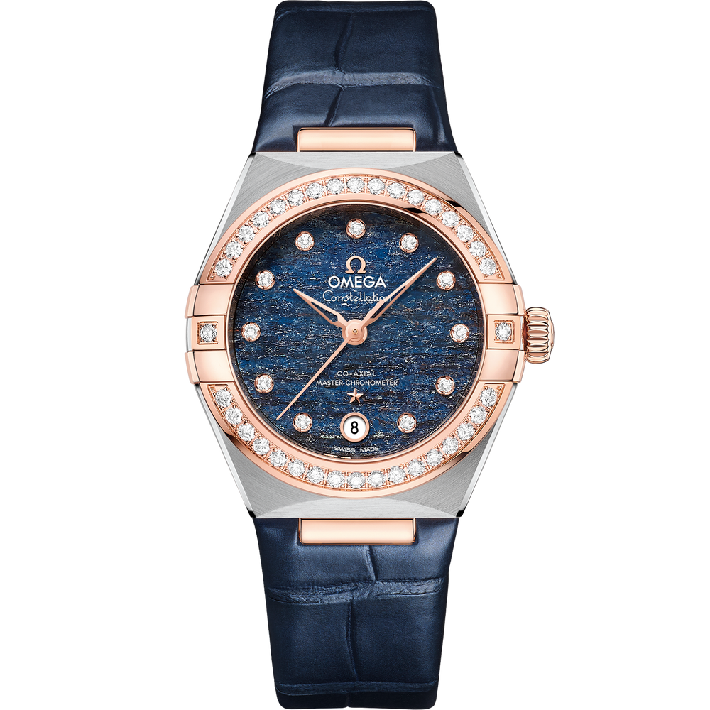 Omega Constellation 29mm steel - Sedna™ gold on leather strap