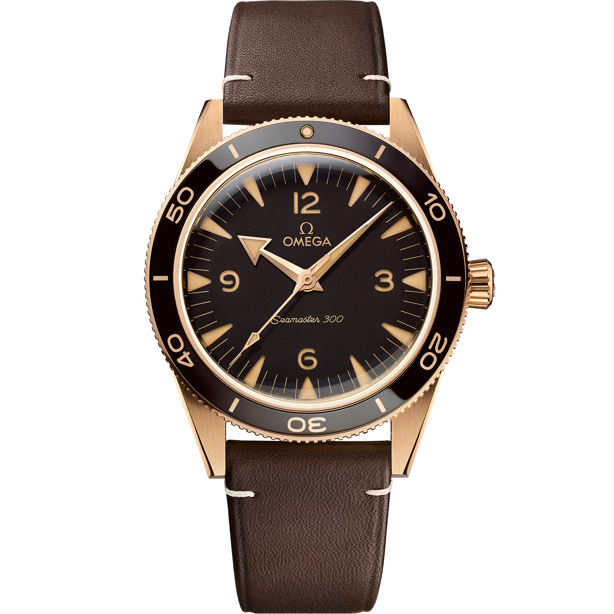 Omega Seamaster 300 41mm Bronze gold on leather strap