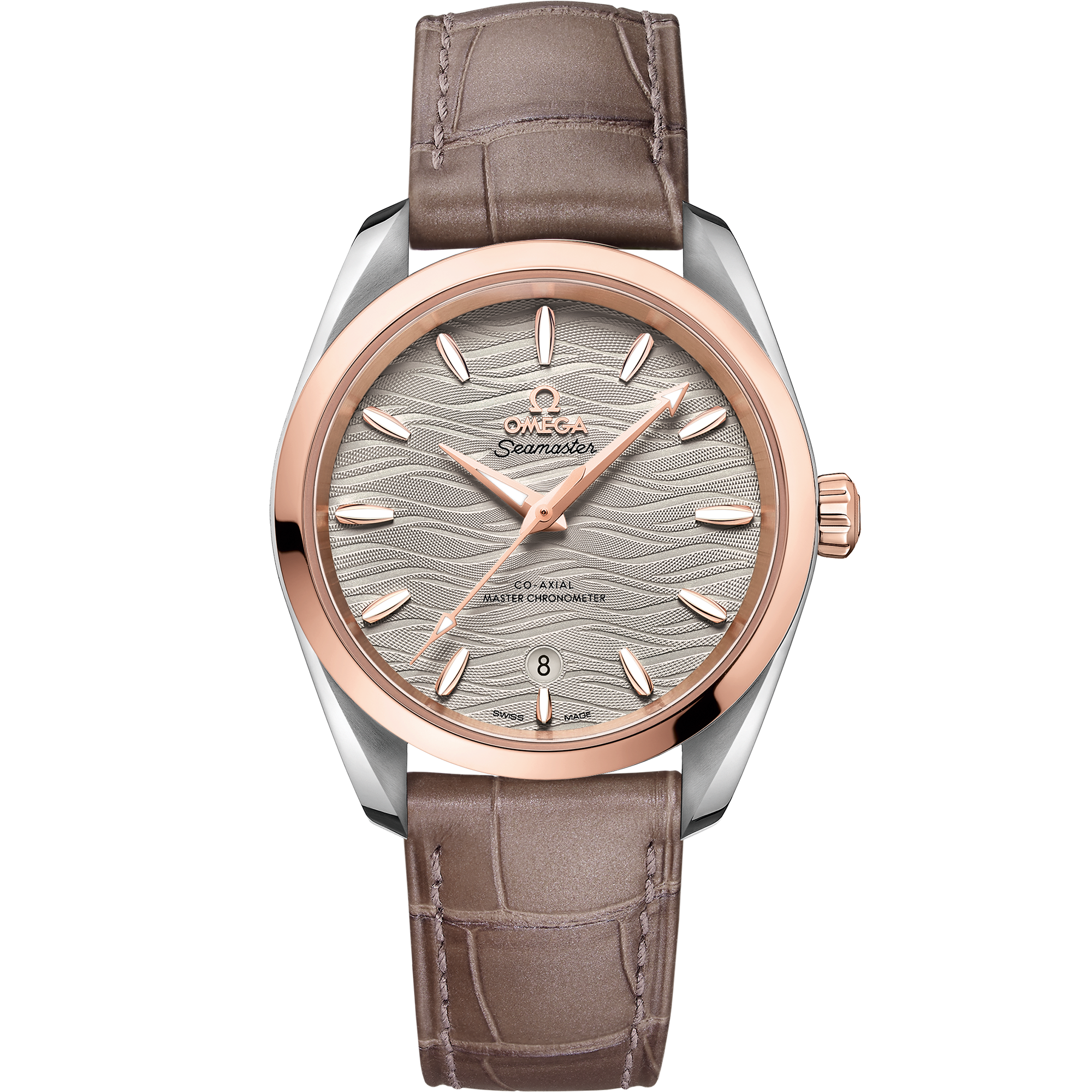 Omega Seamaster Aqua Terra 150M 38mm steel - Sedna™ gold on leather strap