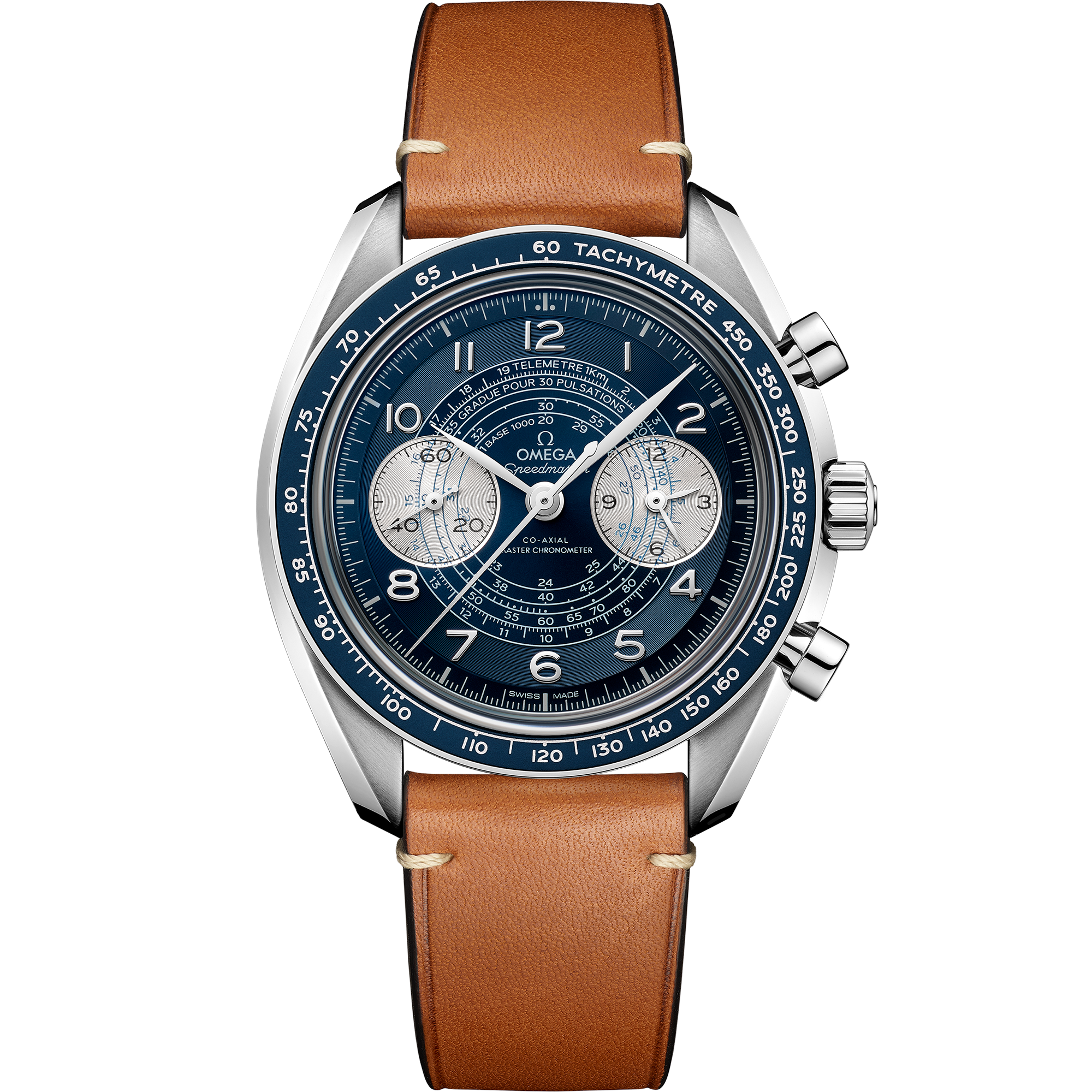 Omega Speedmaster Chronoscope 43mm steel on leather strap