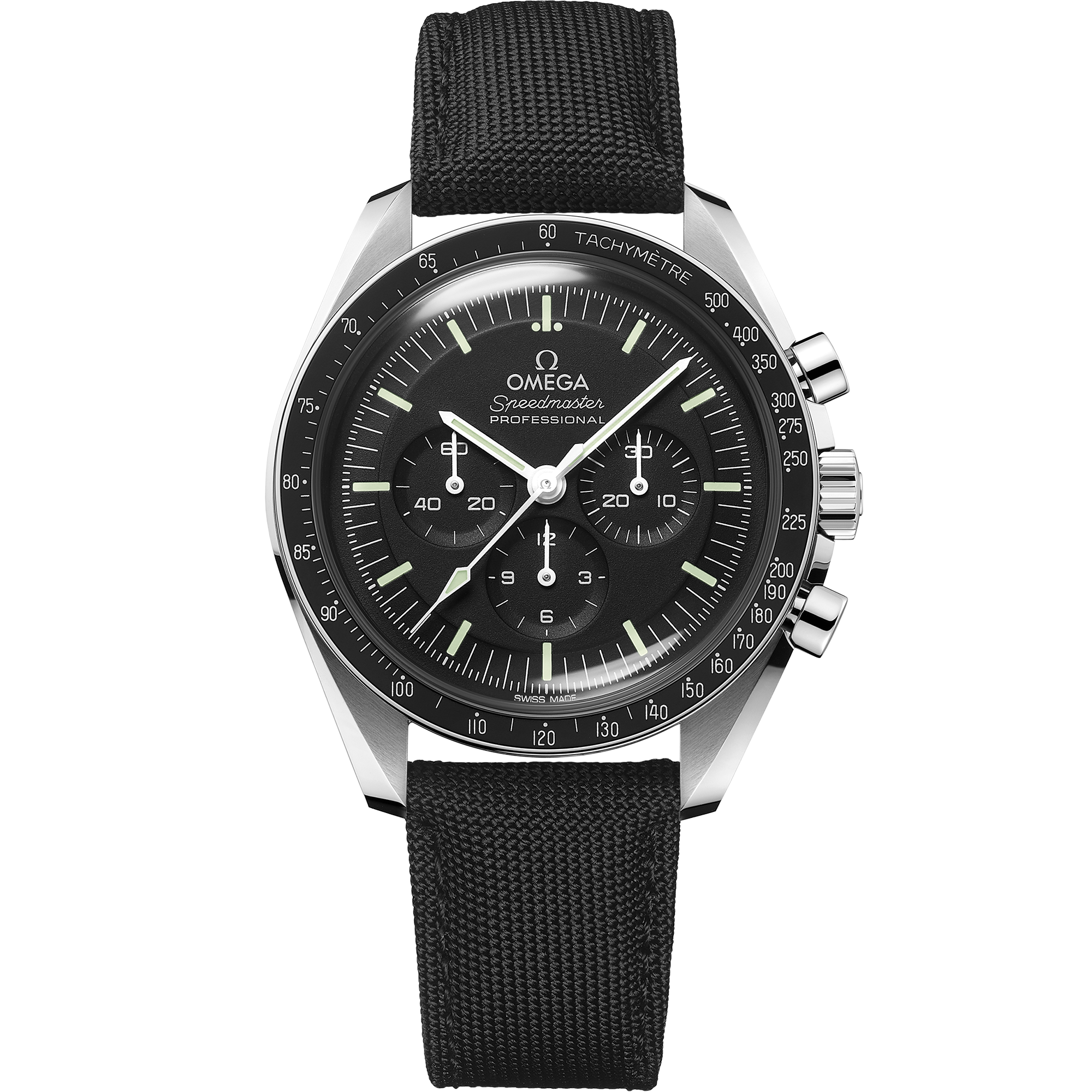 Omega Speedmaster Moonwatch Professional 42mm steel on coated nylon fabric strap