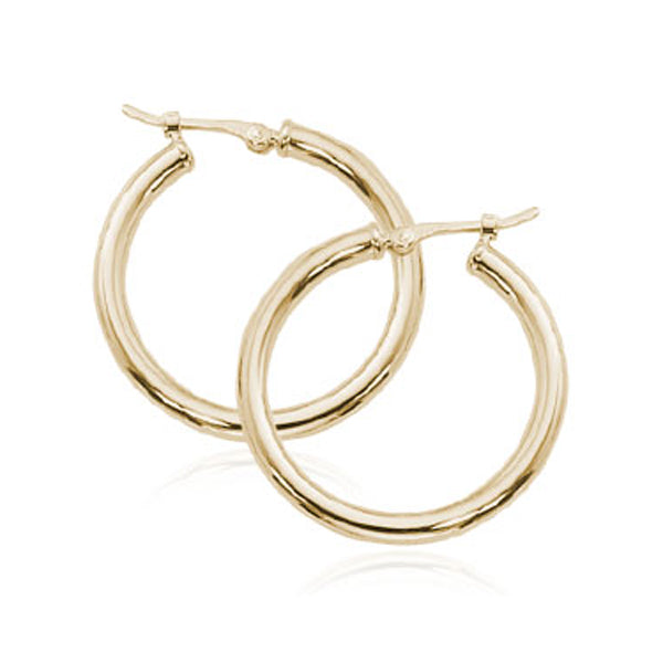 Clip on Textured Gold Hoops | 2.5