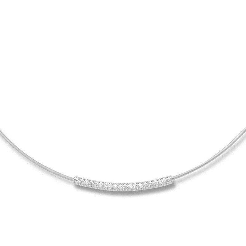 White gold hot sale wire necklace