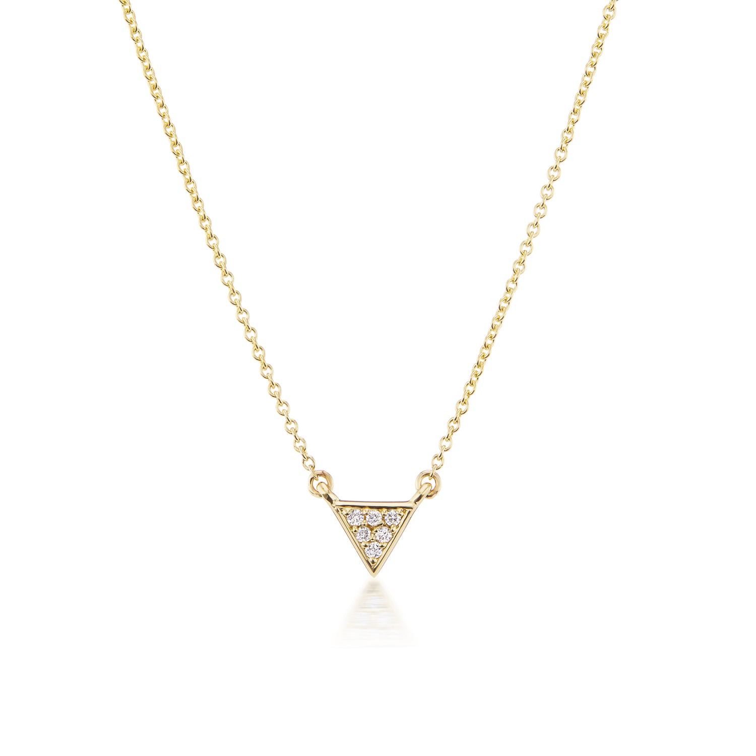 Personalized Triangle Necklace | 14K Gold - The Jeweled Lullaby