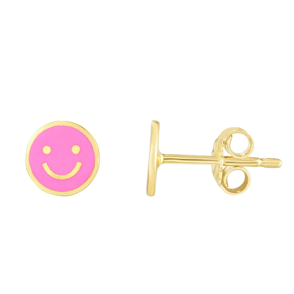 Good Vibes Happy Face Mini Charm Hoop Earrings | Missoma