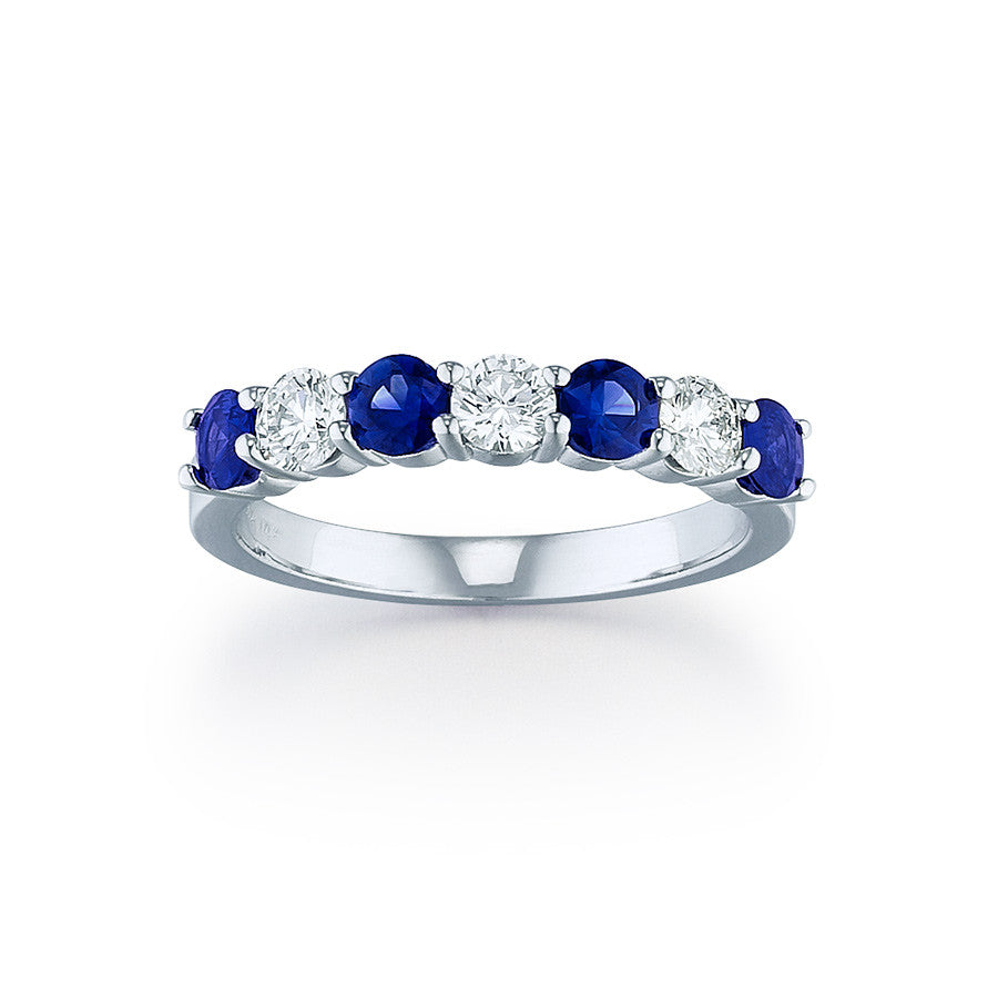 Sapphire and sale diamond ring band